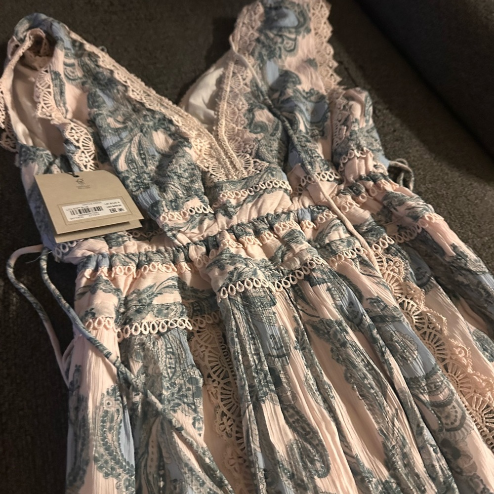 AllSaints New Maxi  Lace Trim Dress